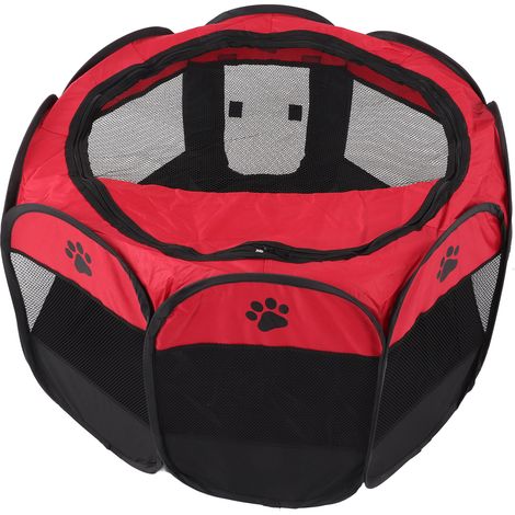 Parc pour animaux de compagnie en tissu Oxford, amovible, lavable et imperméable, 8 côtés, tente pour chiens, chats, chiots, lapins et hamsters, 67 x 67 x 46 cm / 26,5 x 26,5 x 18 pouces (1/5)