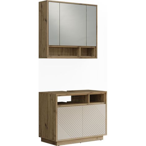 conjunto de muebles de baño Beatrice, Cachemira/Roble artesanal,, Vicco (1/5)