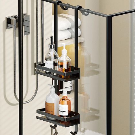 Étagère de salle de bain murale, rangement de produits de toilette, étagère de rangement de salle de bain, H-69cm (1/5)