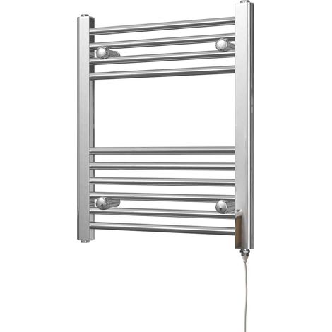 Zennor - Chrome Electric Towel Rail H600mm x W500mm Straight 200w Standard (1/3)