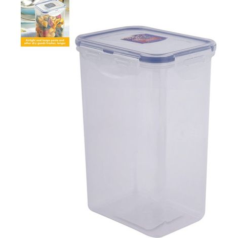 1 pièce - Seau à riz transparent en plastique - Couvercle avec ouverture pour les grains - Pot hermétique et résistant à l'humidité - 1,6 L - Récipient alimentaire rectangulaire - Transparent - Récipi (1/3)