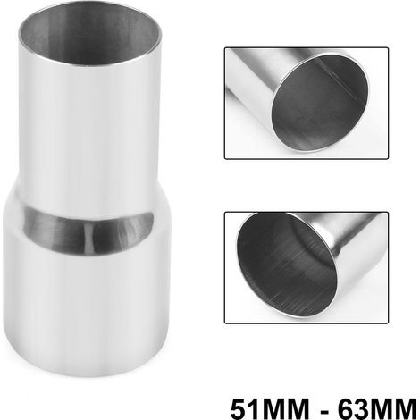 Automotive Auspuffrohr Fitting 51MM auf 63MM, Universal Auspuff auf Komponente Adapter Reducer, Universal fit für alle Auspuff/Turbo/ (1/4)