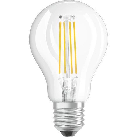 Ampoule LED à filament OSRAM avec culot E27, forme de goutte, blanc chaud (2700 K), 6 W, remplacement pour ampoule à incandescence de 60 W, LED Retrofit CLASSIC P +, pack de 10