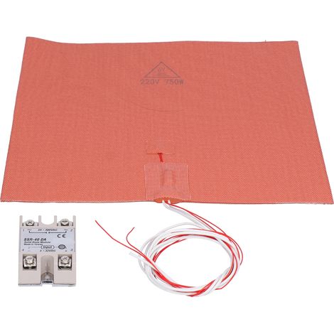 Tapis Chauffant Silicone Lit Chauffé 330x330mm 220V 750W avec Relais Statique pour Imprimante 3D VORON (1/5)