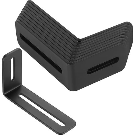 10 Pcs Supports d'angle Réglables, Equerre d'assemblage, Equerre de Fixation Metal de L Adjustable, Équerres de Fixation, Connecteurs Supports à Angle pour Meubles en Bois, (100 x 60 x 30 mm) (1/5)