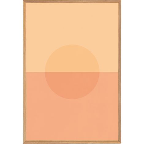 Tableau mural encadré demi soleil 65x97 cm - Tableau Mural Décoratif - Image Encadrée Imprimée en HD - Impression 65x97 cm sur Fibres de Bois FSC - Finition Mate - Fabriqué en France