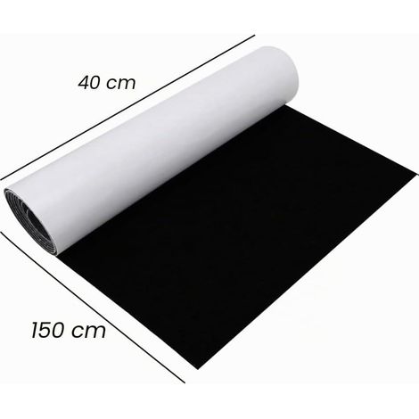 Feutrine Autocollante, Rouleau de Tissu en Feutre Autocollant, Noir, 40cm x 150cm 1mm, Matériau de Rembourrage, Tissu de revêtement de Garniture intérieure pour L'Artisanat, Auto, DIY (1/5)