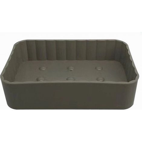 Trade Shop - Portasapone Saponetta Da Bagno Rettangolare Beige Rigato Accessorio Arredo 79168 - (1/3)