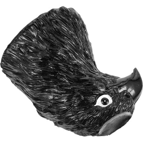 Support pour boule de cristal en résine noire avec motif hibou, base (1/5)