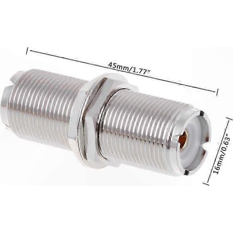 Connecteur adaptateur UHF SO239 femelle-femelle, montage sur panneau, écrou inclus, traverse cloison, droit, pour antenne et radio. (1/4)