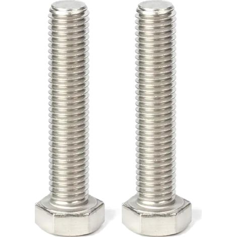 2x Vis à Tête Hexagonale Six Pans DIN 933 ISO 4017 Acier Inoxydable A2 Boulon Entièrement Filetée Métrique, M18x60mm (1/4)