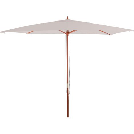 Parasol en bois, parasol de jardin Florida, parasol de marché, 3m - crème (1/5)