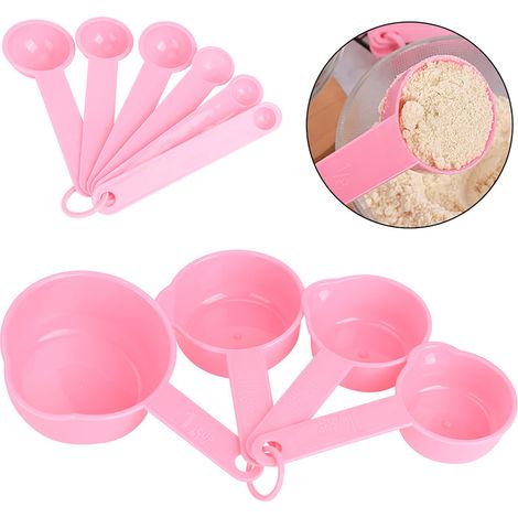 Kit de mesure de cuisine DIY rose avec cuillères et tasses graduées (1/5)
