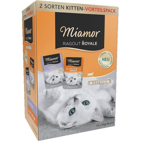 Miamor Ragú Real en Gelatina Sobre de 100 g - Gatito Mezcla 12 x 100 g
