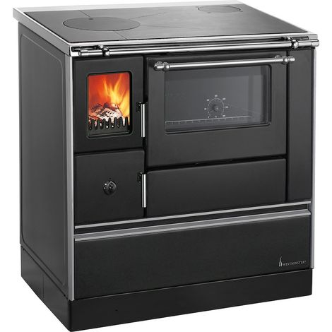 Holzherd K76F-90 Westminster 90cm,Re,Schwarz,7,6kW