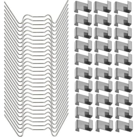 Lot de 100 pinces de serrage pour serre en verre, en acier inoxydable, pour fenêtre de serre (1/5)