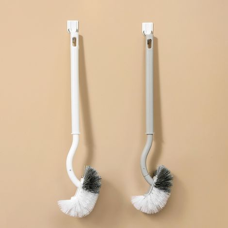 Toilettenbürste, Reinigungsbürste mit langem Griff, leistungsstarke Toilettenbürste aus Kunststoff für den Haushalt, Haushaltsreinigungsgerät (hängend) (1/5)