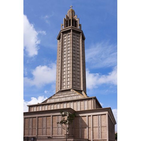 Tableau sur toile église Saint-Joseph du Havre 65x97 cm - Impression sur Toile Murale Décorative - Image imprimée en HD sur Toile - Toile sur Châssis en Bois FSC - Fabriqué en France (1/4)