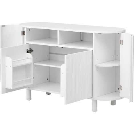 Credenza moderna in MDF con contenitore multifunzione 120 x 38 x 77 cm bianca HOMVRA (1/5)