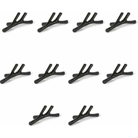 10 Stück Vintage-Türknäufe aus Zinklegierung in Astform für Schrank, Schublade, Schrank, Küche, Möbel, Schlafzimmer (schwarz) (1/5)