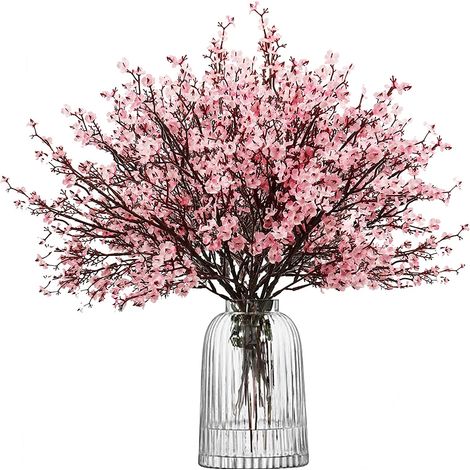 Lot de 6 fleurs artificielles de gypsophile en soie rouge, idéales pour la décoration de Noël, d'Halloween, de la maison ou d'un mariage. Fleurs artificielles réalistes.-AquaForge (1/5)