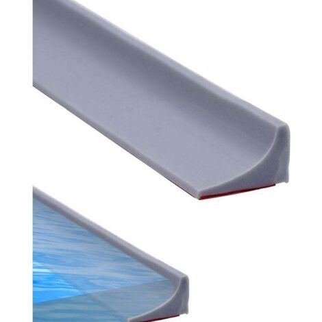 Pair 200 cm lange, faltbare Silikon-Duschbarriere – selbstklebender Überlaufschutzstreifen, für Badewanne, Küchenspüle und Waschbecken, flexibler, wasserdichter Streifen