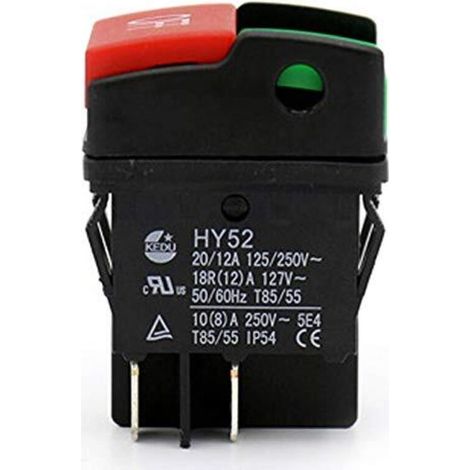 HY52 125/250V interrupteurs à Bouton-Poussoir électriques industriels Interrupteur Marche-arrêt pour Appareil mécanique Salle des Machines électriques (1/3)