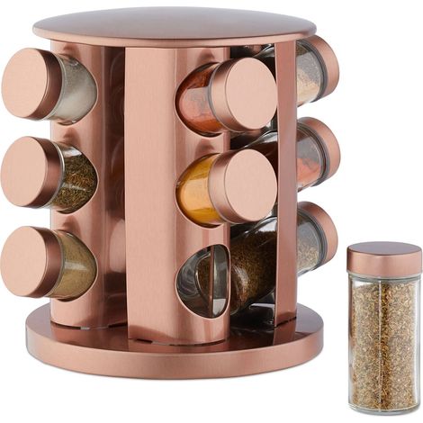 Especiero con 12 tarros de cristal