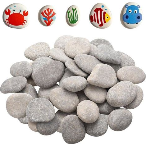 Galets naturels 900 g Pierre lisse 3 à 5 cm Pour peinture et loisirs créatifs (1/5)