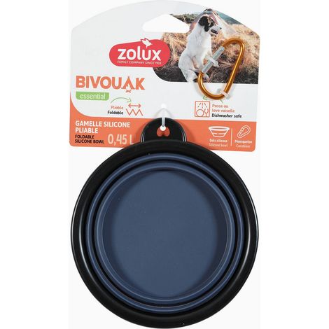 Piatto da viaggio pieghevole Bivouak in silicone blu 450 ml – Zolux (1/2)