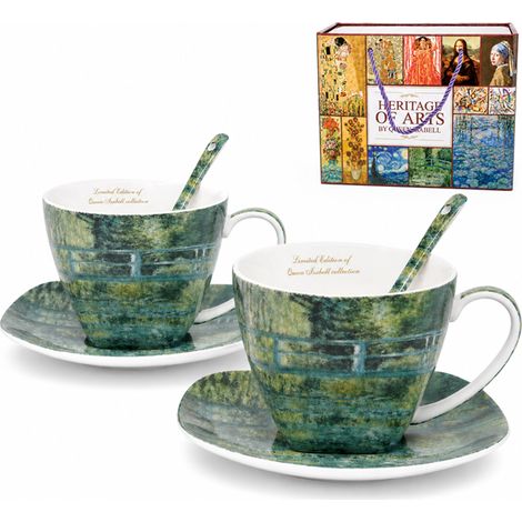 Claude Monet „Brücke über den Teich“ Tassenset 250 ml Geschenk Queen Isabell (1/5)