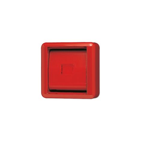 Jung Couvercle avec vitre 1gang, avec cadre intégré, Thermoplast, WG 800, rouge 860 WGL RT