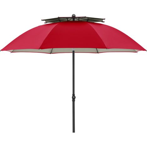 Doppler Sonnenschirm "Windprofi" Ø200 cm, rot, Bezug aus 100% Polyester, Gestell aus Stahl, Gewicht 2,3 kg (1/5)