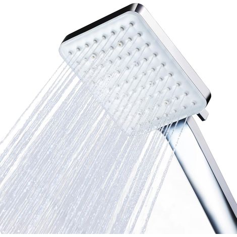 Soffione doccia, soffione doccia quadrato ad alta pressione, soffione doccia elettrico universale regolabile di ricambio, soffione doccia per bagno a 6 modalità, cromato (1/5)