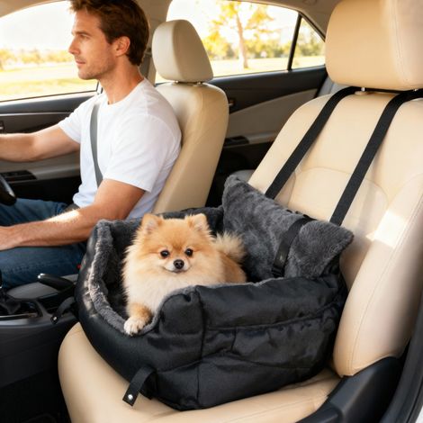 PawHut Dog Car Seat for Small Dogs, Dog Booster Car Seat with Fixed Buckle