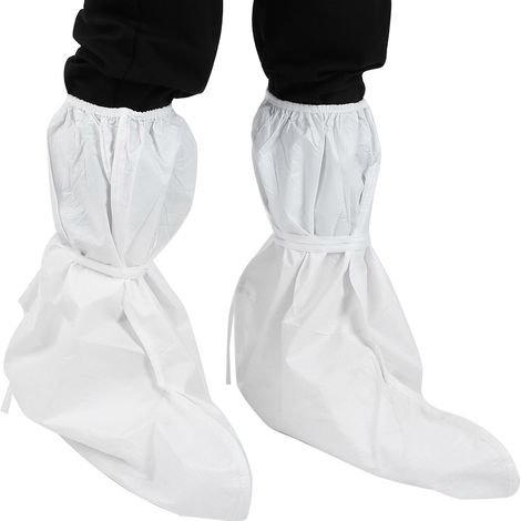 Surchaussures universelles anti-poussière, antistatiques et imperméables, blanches, pour salles de nettoyage de laboratoire. (1/5)