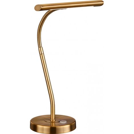Lampe design, Lampe à poser en métal flexible Curtis Laiton en Metal, TRIO (1/2)