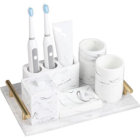 nordisches Badezimmer Waschset Zubehör Zahnputzbecher