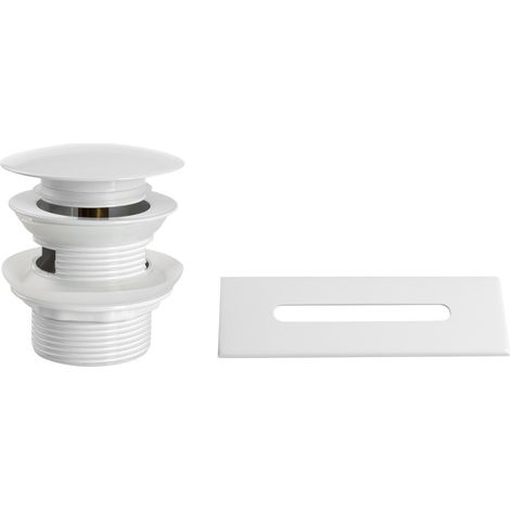 SET Housse de débordement, sortie de bain 1 ̈1/2, cliquetis, blanc brillant (1/4)