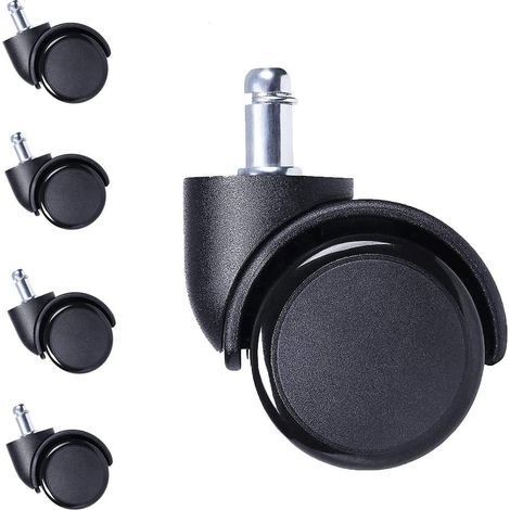 Set mit 5 10-mm-Gummilenkrollen für Bürostühle zum Schutz von Hartholzböden. (1/5)