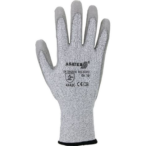 Guantes de protección contra cortes talla 9 gris / gris EN 388 PSA II 10 PA (Por 10)