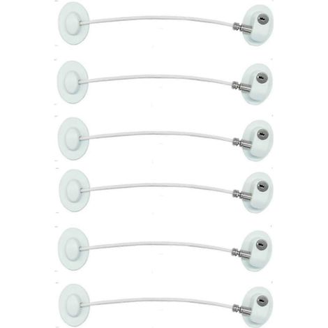 Lot de 6 verrous de réfrigérateur avec 12 clés, verrou de porte de congélateur pour dortoir et verrou de sécurité enfant pour armoire avec adhésif puissant (1/5)