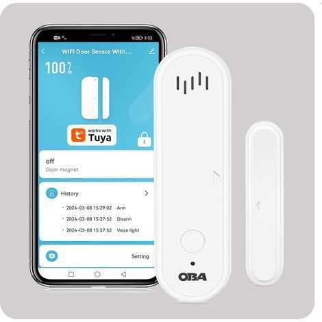 OBA-DRW22 Tuya Smart: Allarme WiFi Completo, Sensori Porta/Finestra, Sirena, App Alexa Google Home (1/5)
