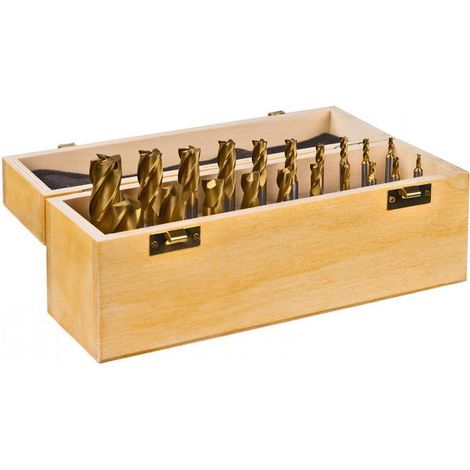 Fraises métal ou bois - Coffret en bois - 3 à 20 mm - 20 pièces