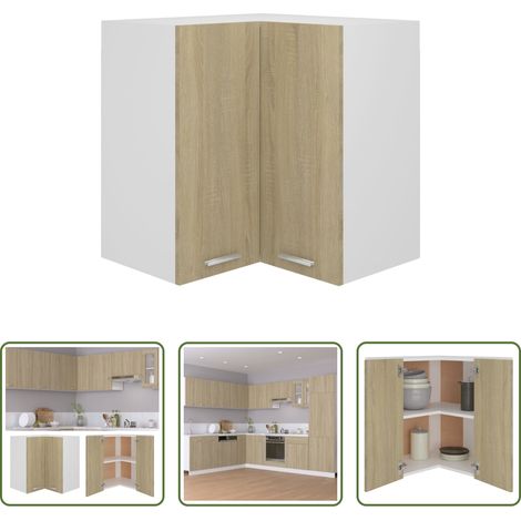 vidaXL Holzschrank - Eckhängeschrank Lyon Sonoma-Eiche 57x57x60 cm Holzwerkstoff (1/5)