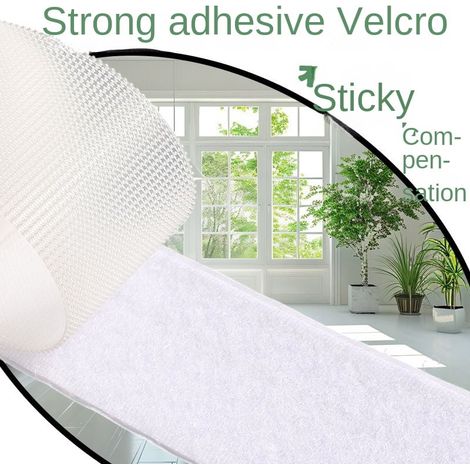 Ruban Auto-Adhésif Velcro - Bande Réglable avec Crochet et Boucle - Pour Rideaux de Porte, Moustiquaires, Fenêtres, Voitures - 25 mm x 3 m - Lot de 2 (1/5)