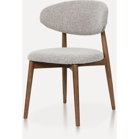 Pack de 2 sillas de comedor de madera y tela color nogal, asiento cómodo - CHICFURN (1/5)