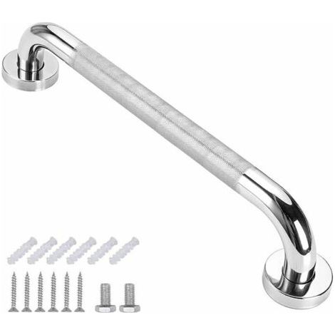 Barre d'Appui de 40cm pour Salle de Bain - Antidérapante, en Acier Inoxydable, pour Douche - Avec Vis- (1/5)