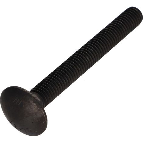 TRCC JAPY tête ronde collet carré Inox A2 M8X70 Noir Filetage total - 1 pièce