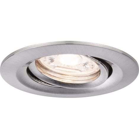 Spot encastré LED Nova mini Plus Coin EasyDim rond orientable incl. 1x4,2 watts gradable Spot encastré pour plafond Acier brossé Lampe encastrée aluminium Blanc chaud 2700 K (1/5)